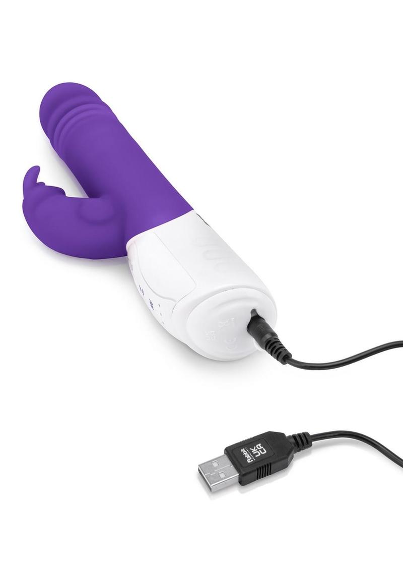 Rabbit Essentials Silicone Rechargeable G-Spot Thrusting Rabbit Vibrator