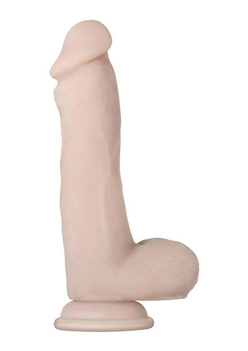 Real Supple Poseable Dildo with Balls - Vanilla - 7.75in