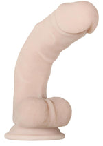 Real Supple Poseable Dildo with Balls - Vanilla - 9.5in