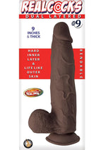 Realcocks Dual Layered #9 Bendable Thick Dildo - Chocolate - 9in