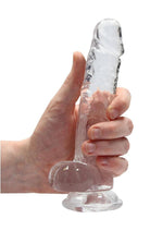 Realrock Crystal Clear Dildo with Balls - Clear - 7in