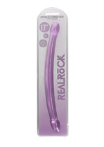 Realrock Crystal Clear Non Realistic Double Dildo - Clear/Purple - 17in