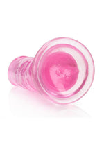 Realrock Crystal Clear Straight No Balls Dildo - Clear/Pink - 11in