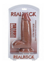 Realrock Ultra Realistic Skin Extra Thick with Balls - Caramel - 8in