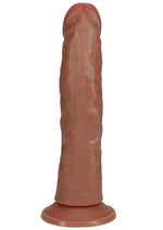 Realrock Vibrating and Rotating Cock Regular Curved - Caramel - 8in