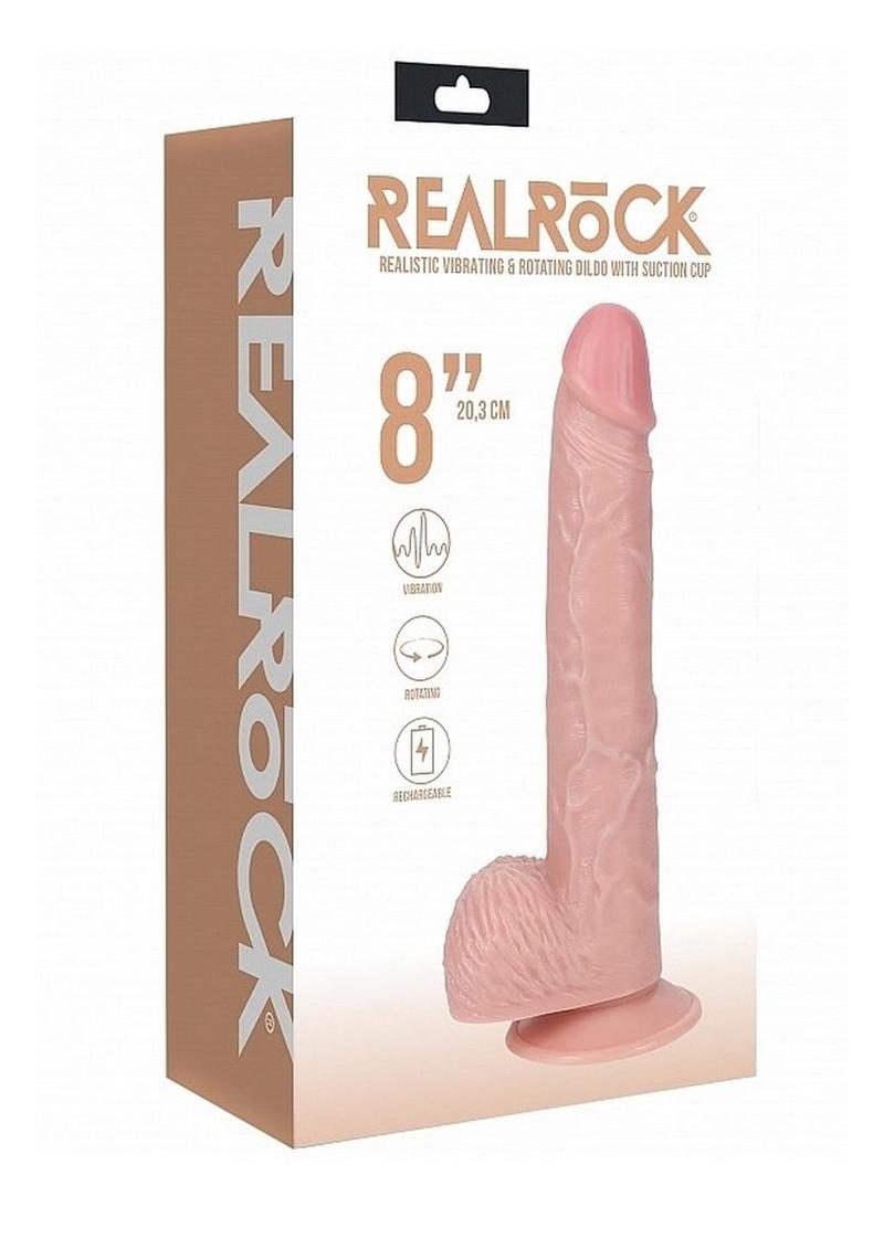 Realrock Vibrating and Rotating Cock with Balls Regular Straight