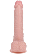 Realrock Vibrating Cock with Balls Regular Straight - Vanilla - 7in