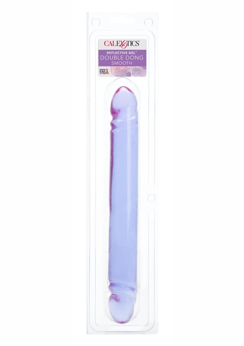 Reflective Gel Smooth Double Dildo - Purple - 12in