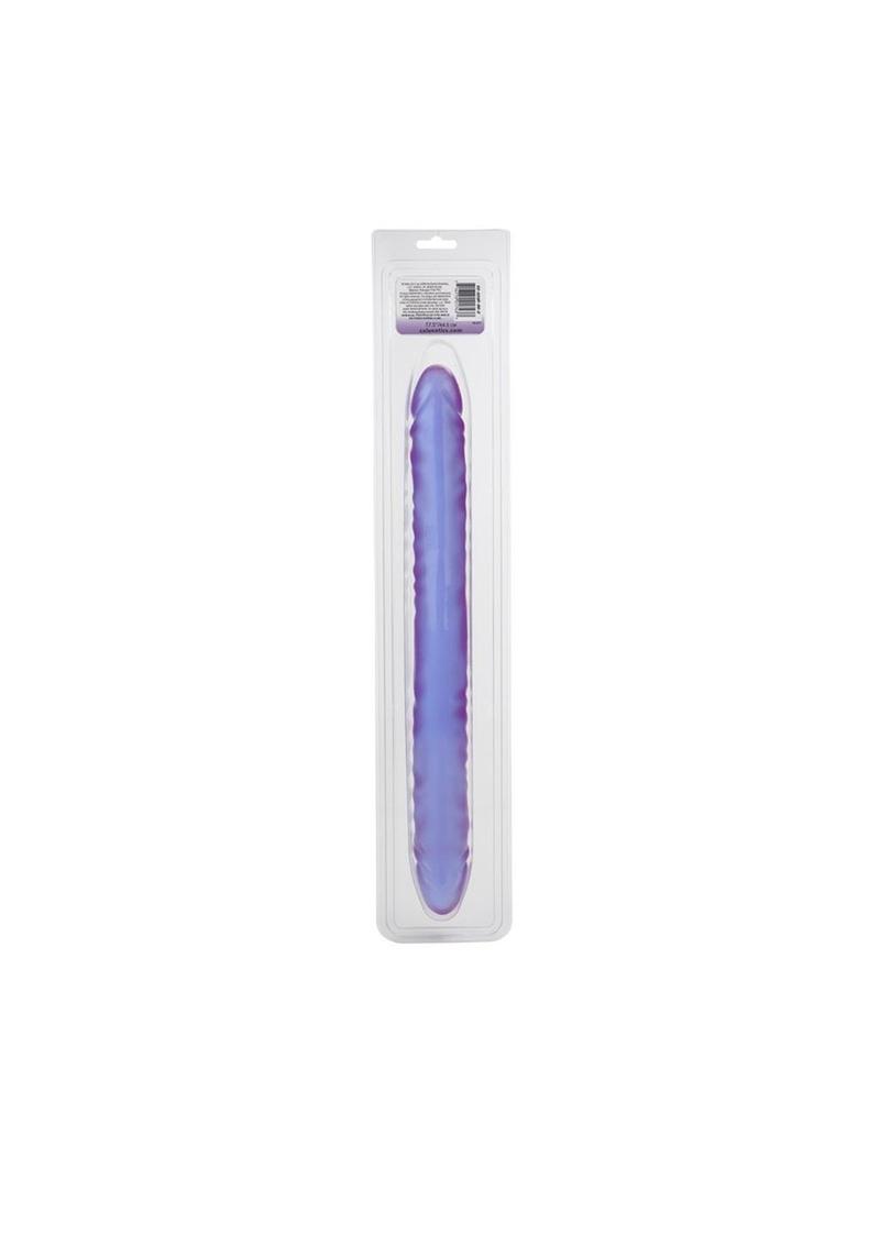 Reflective Gel Veined Double Dildo - Purple - 18in