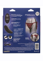 Remote Control Rechargeable Lace Thong - Red - Set