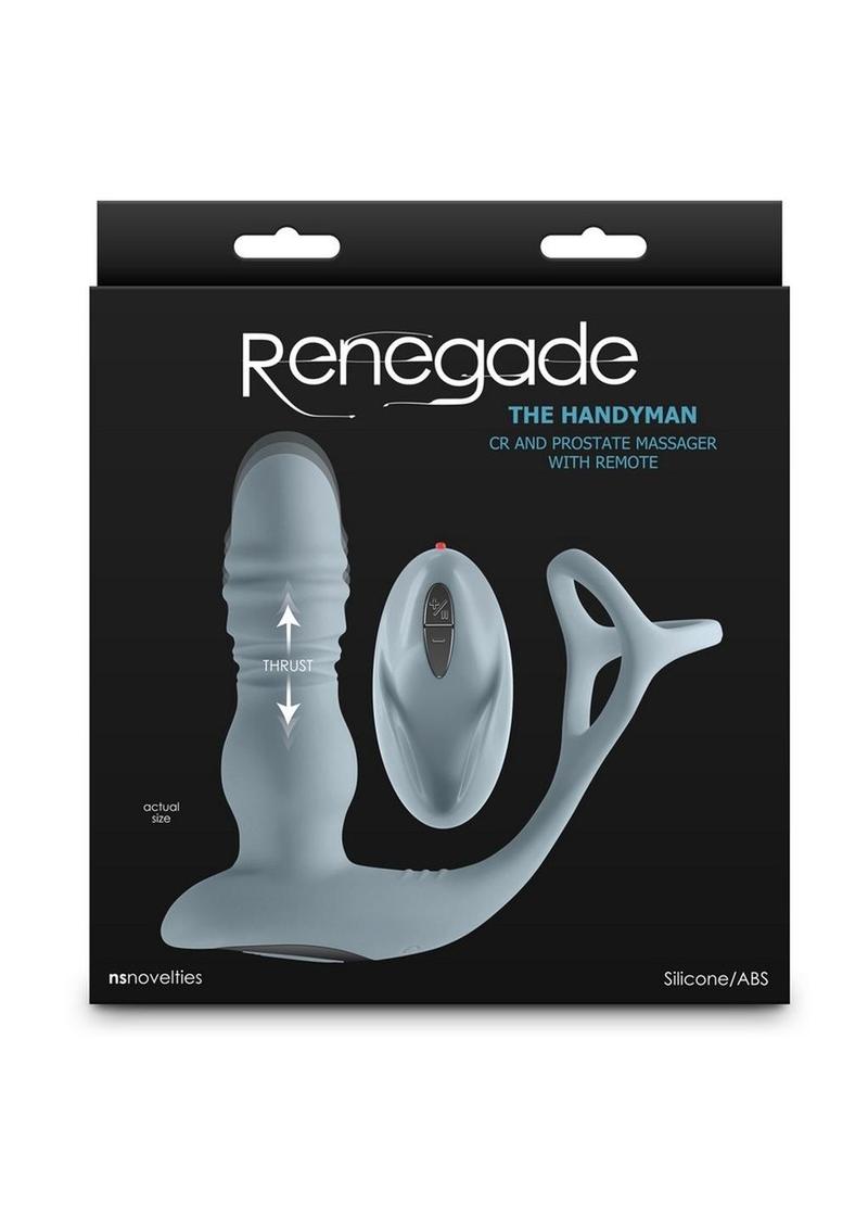 Renedage The Handyman Rechargeable Silicone Cock Ring and Prostate Massager with Remote