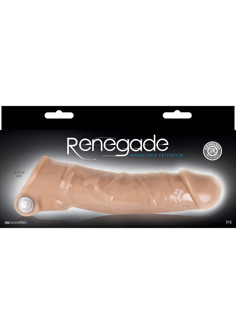 Renegade Manaconda Vibrating Realistic Dildo Penis Extender - Vanilla - 7.2in