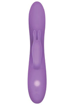 Romantic Rabbit Rechargeable Silicone Vibrator with Dual Motors - Purple