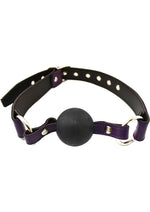 Rouge Leather Adjustable Ball Gag - Black/Purple