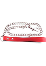 Rouge Leather Lead Chain - Red