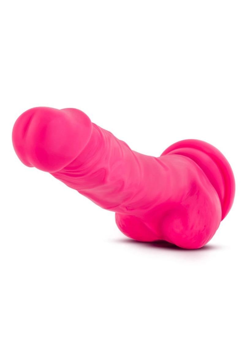 Ruse Hypnotize Silicone Dildo with Balls - Hot Pink/Pink - 7.5in