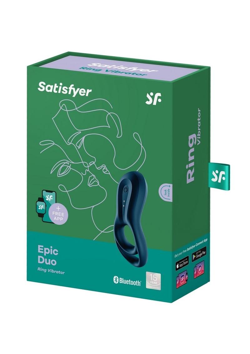 Satisfyer Epic Duo Silicone Vibrating Cock and Ball Ring