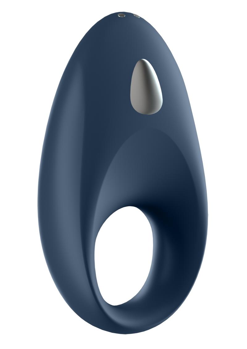 Satisfyer Mighty One Rechargeable Silicone Couple's Ring - Blue