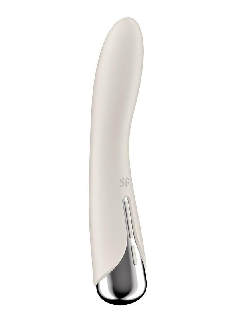 Satisfyer Spinning Vibe 1 Rechargeable Silicone Rotating G-Spot Vibrator - Beige/Tan