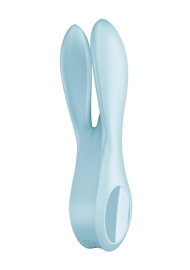 Satisfyer Threesome 1 Rechargeable Silicone Vibrator - Blue/Light Blue