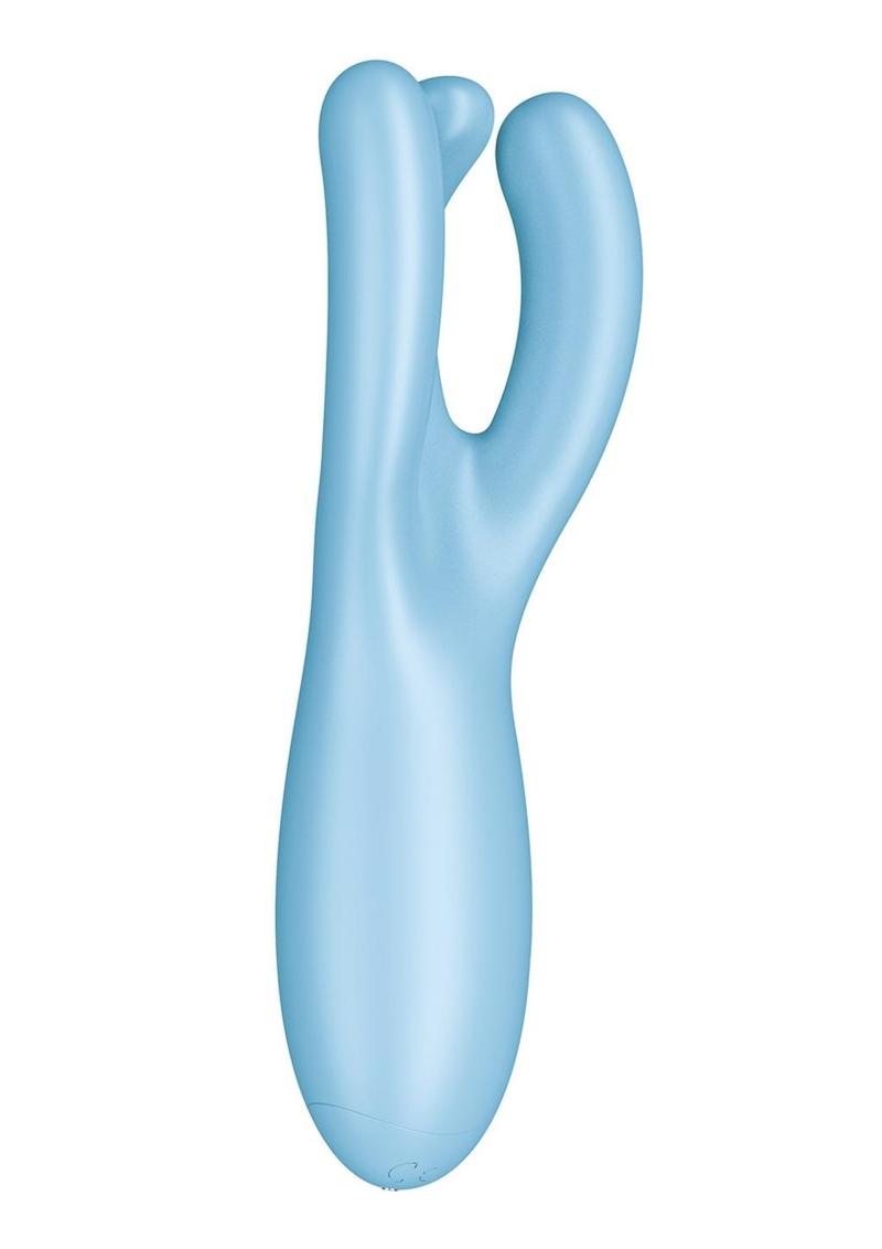 Satisfyer Threesome 4 Rechargeable Silicone Vibrator - Blue