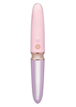 Secret Kisses Glass Lipstick Rechargeable Silicone Dual End Vibrator - Clear/Pink