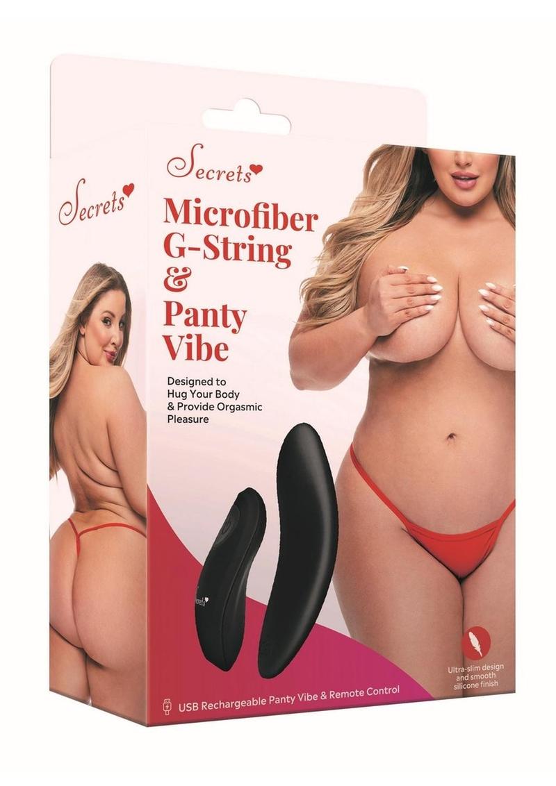 Secret Rechargeable Silicone Microfiber G-String and Panty Vibe with Remote Control