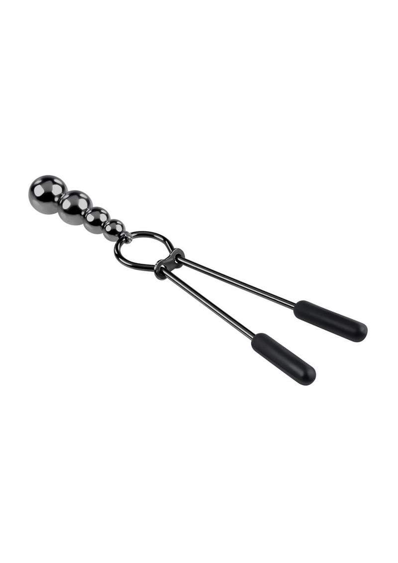 Selopa Beaded Nipple Clamps - Black Chrome - Black