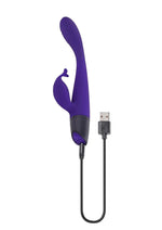 Selopa Plum Passion Rechargeable Silicone Vibrator with Clitoral Stimulator - Purple