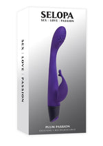 Selopa Plum Passion Rechargeable Silicone Vibrator with Clitoral Stimulator