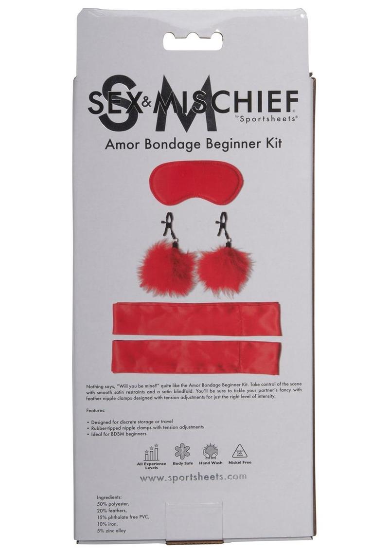 Sex and Mischief Amor Bondage Beginner Kit - Black/Red