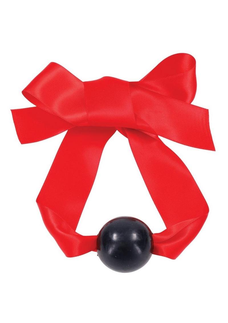 Sex and Mischief Amor Satin Ball Gag - Black/Red