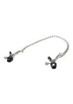 Sex and Mischief Chained Nipple Clamps - Black/Silver