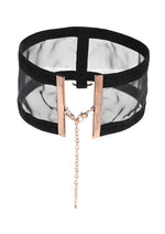 Sex and Mischief Sheer Day Collar - Black/Rose Gold