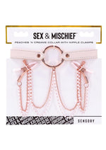 Sex and Miscielf Peaches 'N Creame Collar with Nipple Clamps