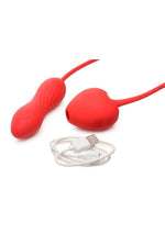 Shegasm Love On Me Rechargeable Silicone Suction Clit Stimulator and Vibrating Egg - Red