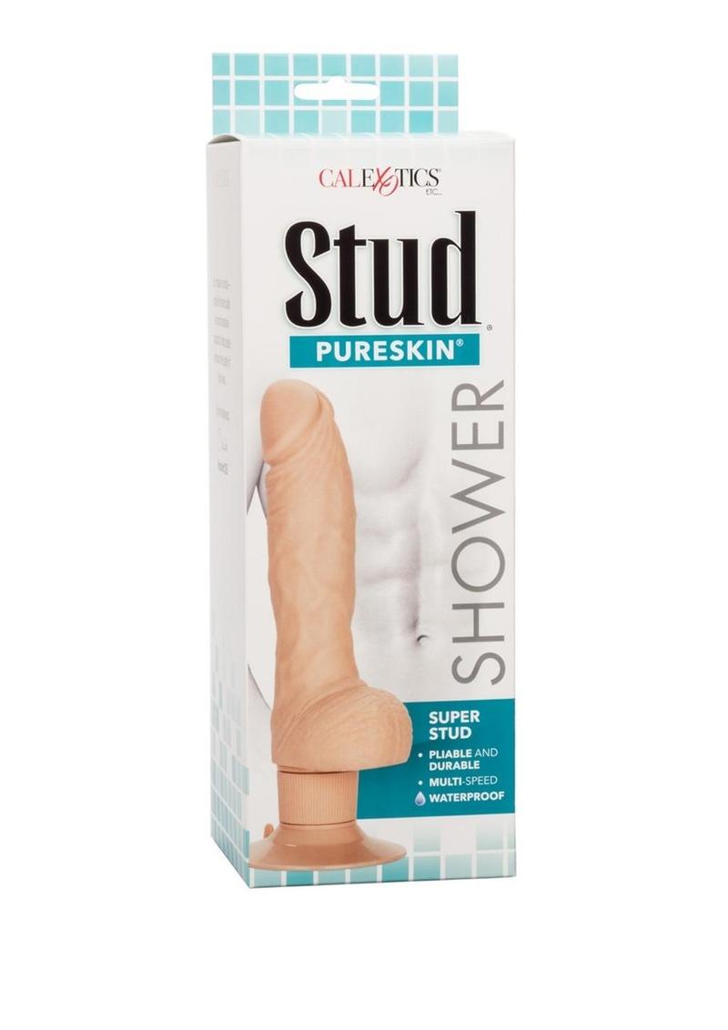 Shower Stud Super Stud Vibrating Dildo - Vanilla/White