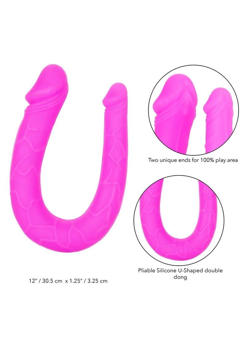 Silicone Double Dong AC/DC Dong Dual Penetration Non Vibrating Silicone Double Dong