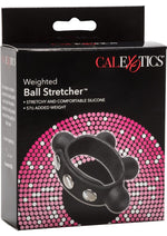 Silicone Weighted Ball Stretcher Cock Ring - Black