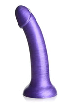 Simply Sweet Metallic Silicone Dildo - Purple - 7in