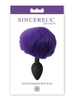 Sincerely Silicone Bunny Butt Plug - Black/Purple