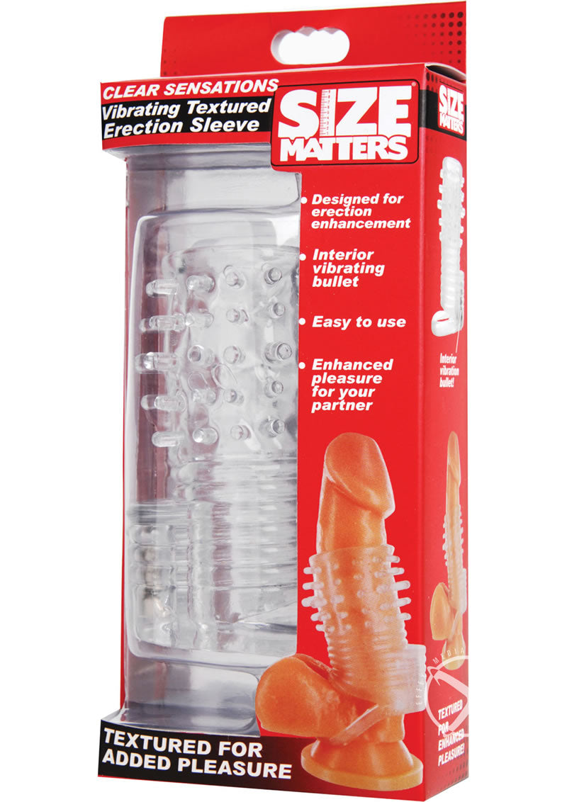 Size Matters Clear Sensations Vibrating Textured Erection Sleeve