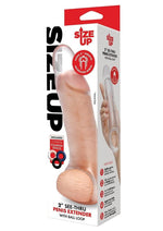 Size Up Girthy Clear View Penis Extender with Ball Loop