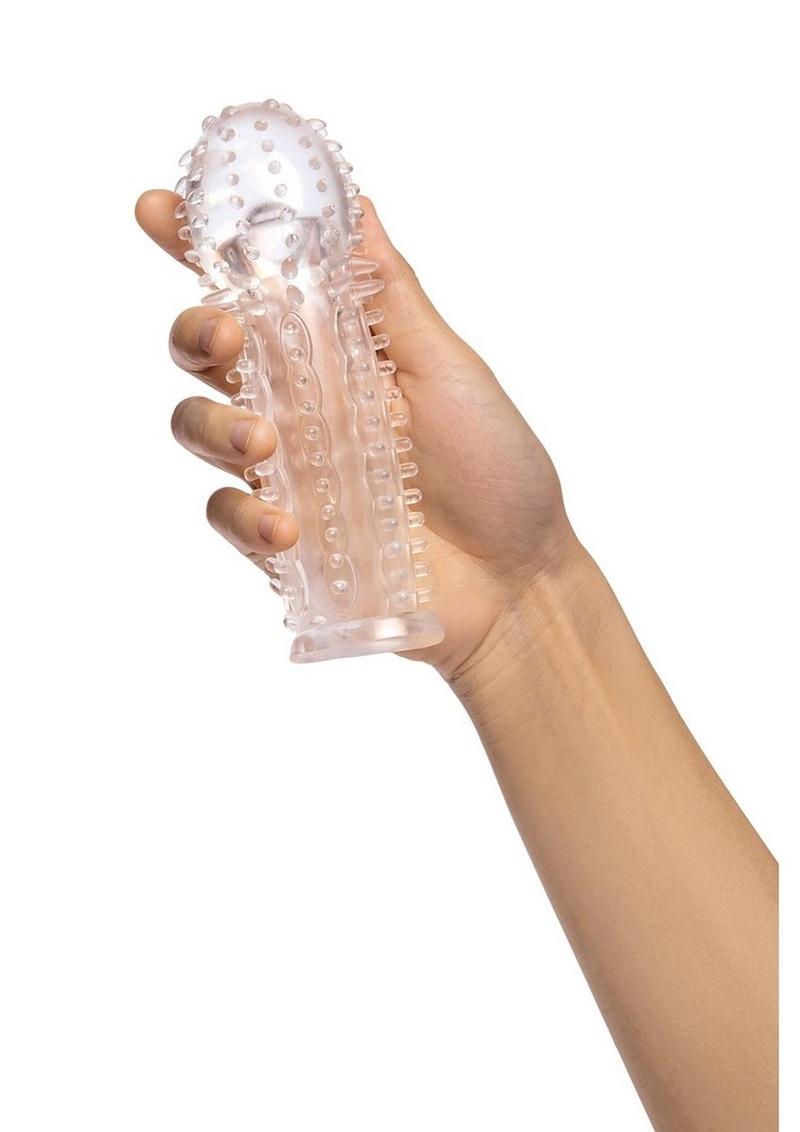 Size Up Texured Clear View Penis Extender with Ball Loop