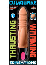 Skinsations Cumquake Super Shake Thrusting Warming Dildo Rechargeable - Vanilla - 7in