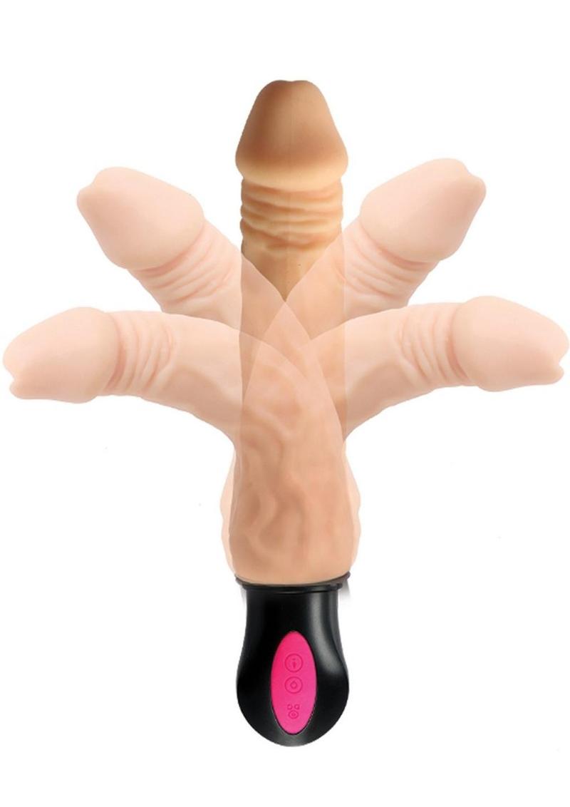 Skinsations Vibra Flex Heat Seeker Warming Dildo - Flesh - 8in