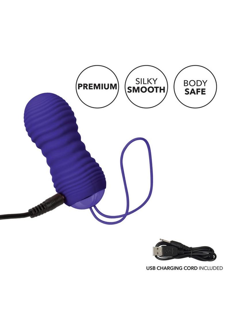 Slay #Thrustme Silicone Rechargeable Thrusting Rotating Vibrator with Remote - Purple