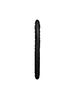 Slim Jim Duo Veined Super Slim Double Dildo - Black - 17in