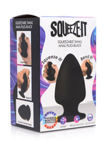 Squeeze-It Squeezable Silicone Anal Plug - Black - Small