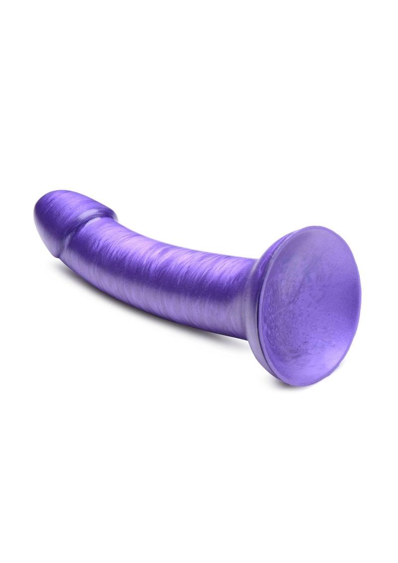 Strap U G-Tastic Metallic Silicone Dildo - Purple - 7in